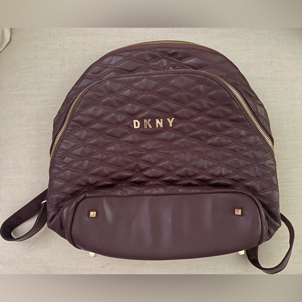 Women’s Soft Quilted DKNY Burgundy Luggage Backpack